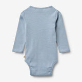 Wheat Main Langarm Babybody Berti Body 9641 faded blue stripe