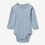 Wheat Main Langarm Babybody Berti Body 9641 faded blue stripe