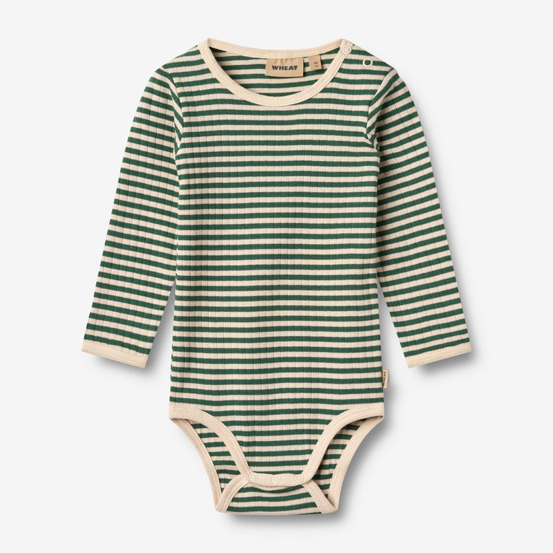 Wheat Main Body Langarm Berti Body 4142 green stripe