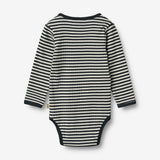 Wheat Main Langarm Babybody Berti Body 9432 navy rib stripe