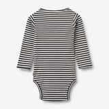 Wheat Main Langarm Babybody Berti Body 9432 navy rib stripe