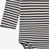 Wheat Main Langarm Babybody Berti Body 9432 navy rib stripe
