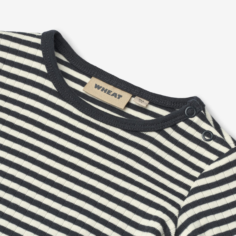 Wheat Main Body Langarm Berti Underwear/Bodies 9432 navy rib stripe