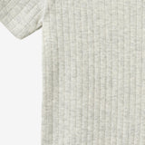 Wheat Main Kurzarm Babybody Edvald Body 0224 melange grey
