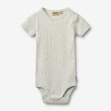 Wheat Main Kurzarm Babybody Edvald Body 0224 melange grey