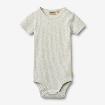 Wheat Main Kurzarm Babybody Edvald Body 0224 melange grey