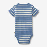 Wheat Main Kurzarm Babybody Edvald Body 1048 blue stripe