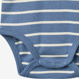Wheat Main Kurzarm Babybody Edvald Body 1048 blue stripe