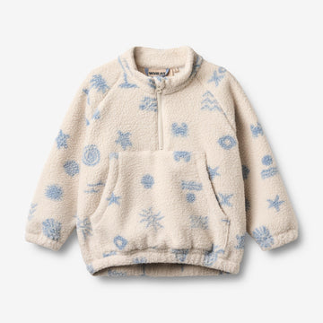 Wheat Outerwear Fleece-Anorak Mond Sweatshirt 9613 white onyx jacquard