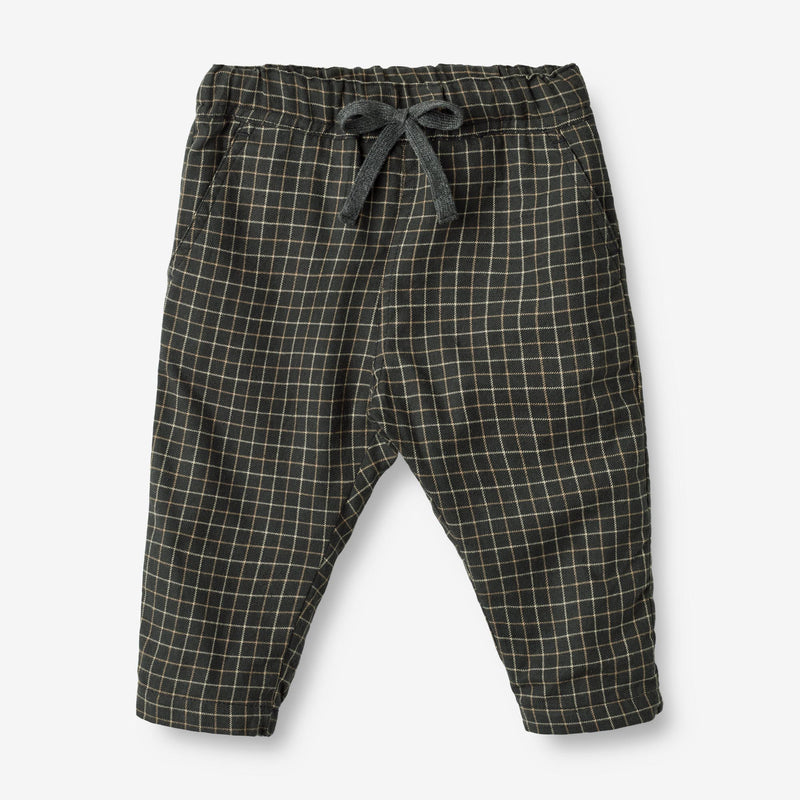 Wheat Main  Gefütterte Hose Rufus | Baby Trousers 0026 black coal check