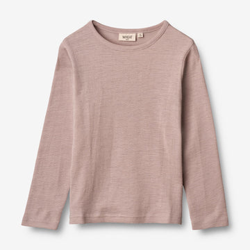 Wheat Wool  Gestreiftes Langarm-Shirt aus Merinowolle Jersey Tops and T-Shirts 2086 dark powder 