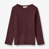 Wheat Wool Gestreiftes Langarm-Shirt aus Merinowolle Jersey Tops and T-Shirts 2118 aubergine