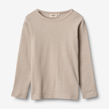 Wheat Wool  Gestreiftes Langarm-Shirt aus Merinowolle Jersey Tops and T-Shirts 3231 soft beige