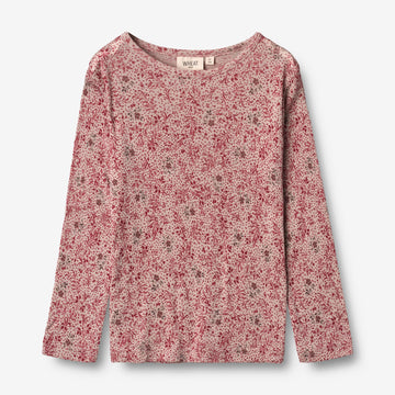 Wheat Wool  Gestreiftes Langarm-Shirt aus Merinowolle Jersey Tops and T-Shirts 2392 cherry flowers