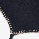 Wheat Outerwear Gestrickte Mütze mit Bommel Accessory 1432 navy