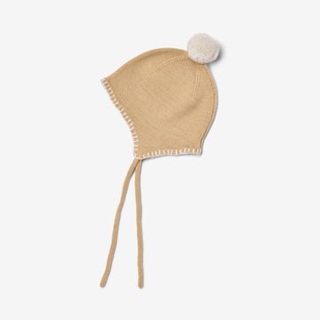 Wheat Outerwear Gestrickte Mütze mit Bommel Accessory 9730 honey peach