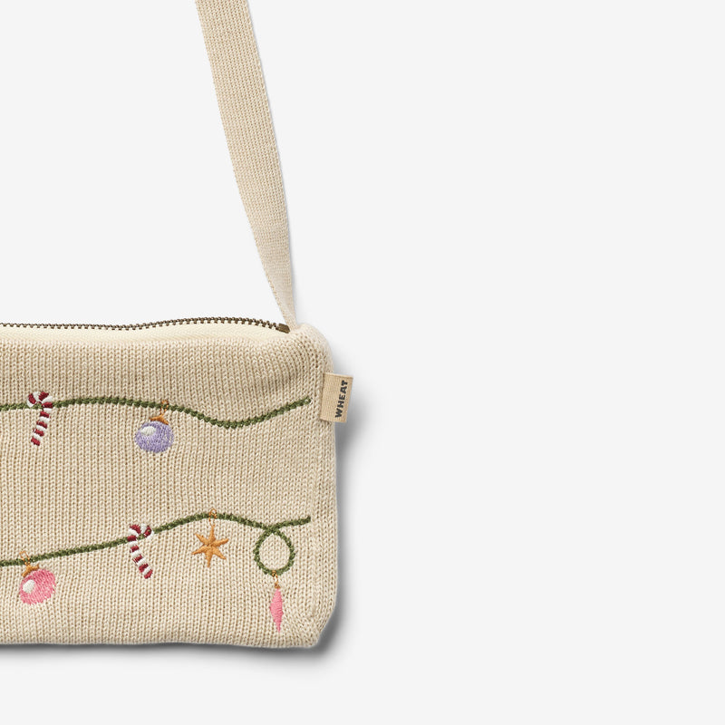 Wheat Main Gestrickte Stickerei-Clutch Accessory 3191 offwhite