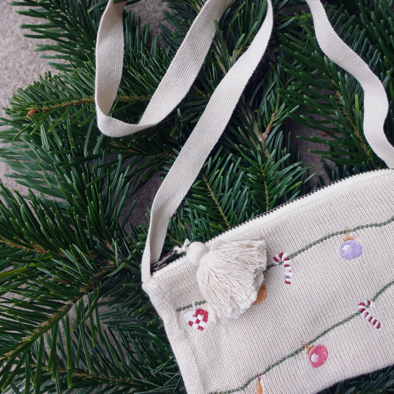 Wheat Main Gestrickte Stickerei-Clutch Accessory 3191 offwhite