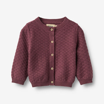 Wheat Main Gestrickte Strickjacke Magnella Cardigan 3118 eggplant