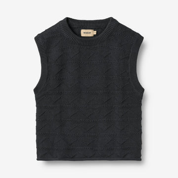 Wheat Main Gestrickte Weste Bobby Knitted Tops 1432 navy