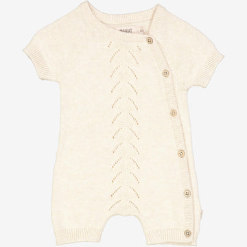 Wheat Main  Gestrickter Spielanzug Alberta | Baby Suit 1101 cloud melange