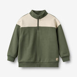 Wheat Main Halber Reißverschluss Sweatshirt L/S Matteo Sweatshirt 9690 thyme
