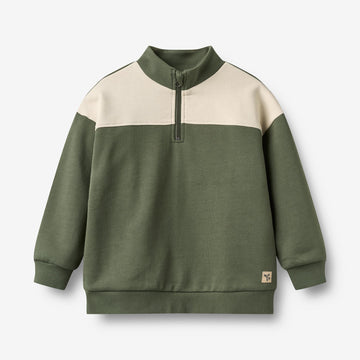 Wheat Main Halber Reißverschluss Sweatshirt L/S Matteo Sweatshirt 9690 thyme