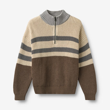 Wheat Main Half-Zip-Pullover L/S Simo Pullover 1138 dry wood