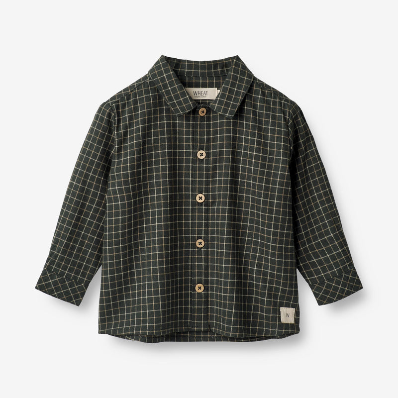 Wheat Main  Hemd Oscar | Baby Shirts and Blouses 0026 black coal check