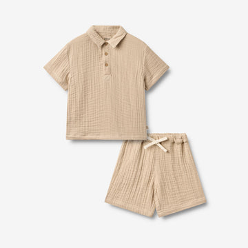 Wheat Main Hemd S/S Svend Set 3354 warm sand