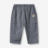 Wheat Main Hose Arne Trousers 1312 greyblue slub stripe