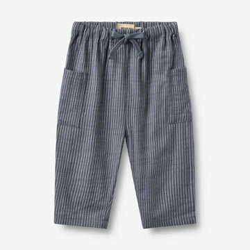 Wheat Main Hose Arne Trousers 1312 greyblue slub stripe