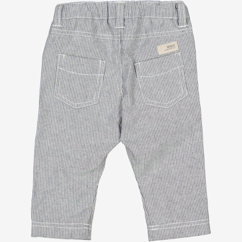 Wheat Main  Hose Edvard | Baby Trousers 1197 navy denim stripe