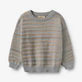 Wheat Main Jacquard-Pullover Harlow Pullover 9783 slightly blue stripe