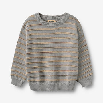 Wheat Main Jacquard-Pullover Harlow Pullover 9783 slightly blue stripe