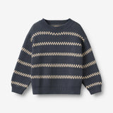 Wheat Main Jacquard-Pullover Harlow Pullover 1292 greyblue