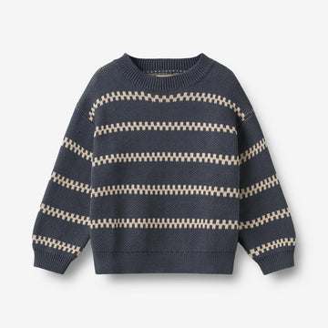 Wheat Main Jacquard-Pullover Harlow Pullover 1292 greyblue