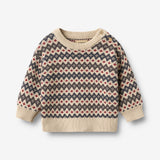 Wheat Main Jacquard-Pullover Harlow Pullover 1292 greyblue