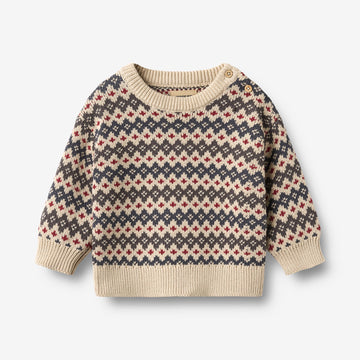 Wheat Main Jacquard-Pullover Harlow Pullover 1292 greyblue