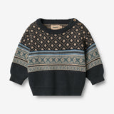 Wheat Main Jacquard-Pullover Julius Pullover 1432 navy