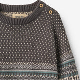 Wheat Main Jacquard-Pullover Julius Pullover 9619 dark charcoal