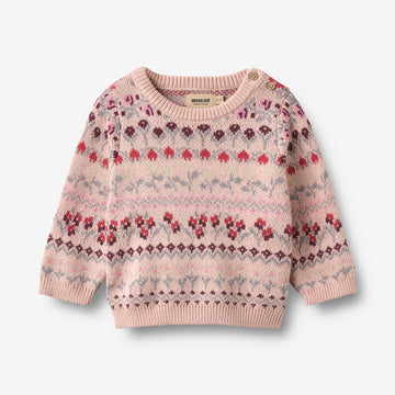 Wheat Main Jacquard-Pullover Mikmak Pullover 2317 dim rose