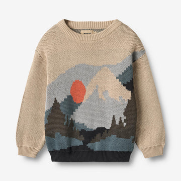 Wheat Main Jacquard-Pullover William Knitted Tops 3354 warm sand