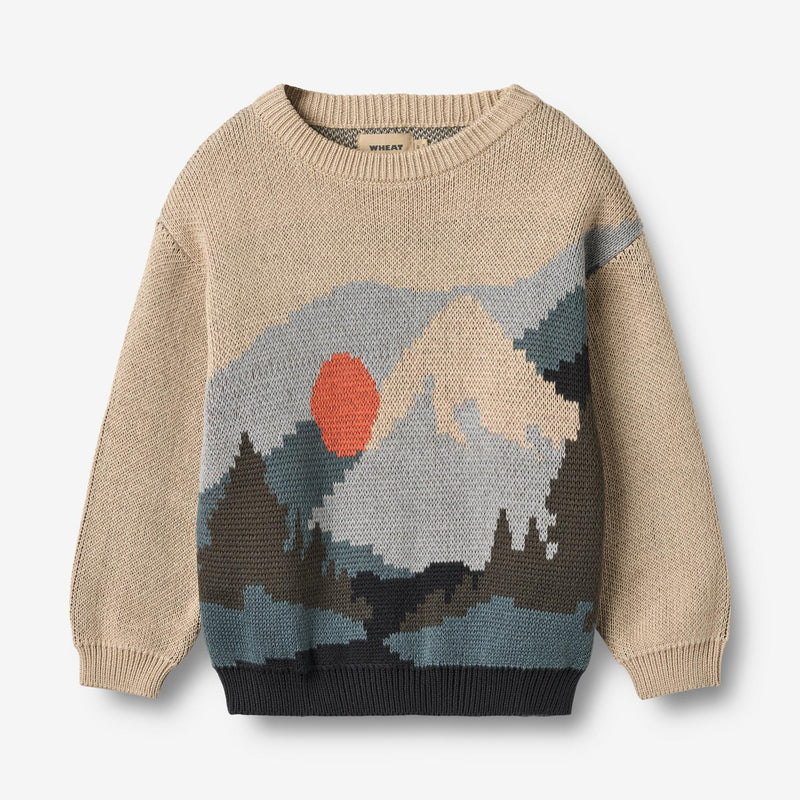 Wheat Main Jacquard-Pullover William Knitted Tops 3354 warm sand