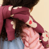 Wheat Main Jacquard-Strickjacke Alvilda Cardigan 3118 eggplant