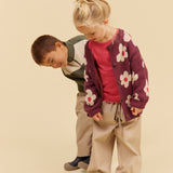 Wheat Main Jacquard-Strickjacke Alvilda Cardigan 3118 eggplant