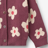 Wheat Main Jacquard-Strickjacke Alvilda Cardigan 3118 eggplant