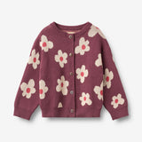 Wheat Main Jacquard-Strickjacke Alvilda Cardigan 3118 eggplant