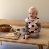 Wheat Main Jacquard Gestrickte Weste Gaby Knitted Tops 9562 offwhite melange