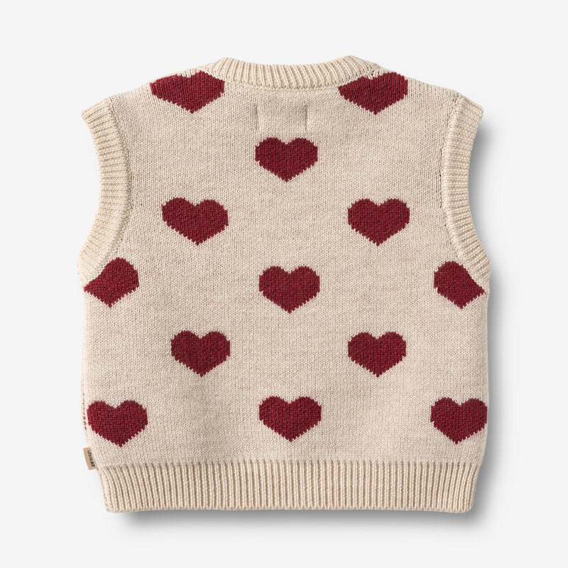 Wheat Main Jacquard Gestrickte Weste Gaby Knitted Tops 9562 offwhite melange
